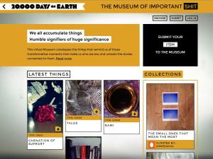 Homepage of the Museum of Important Shit
